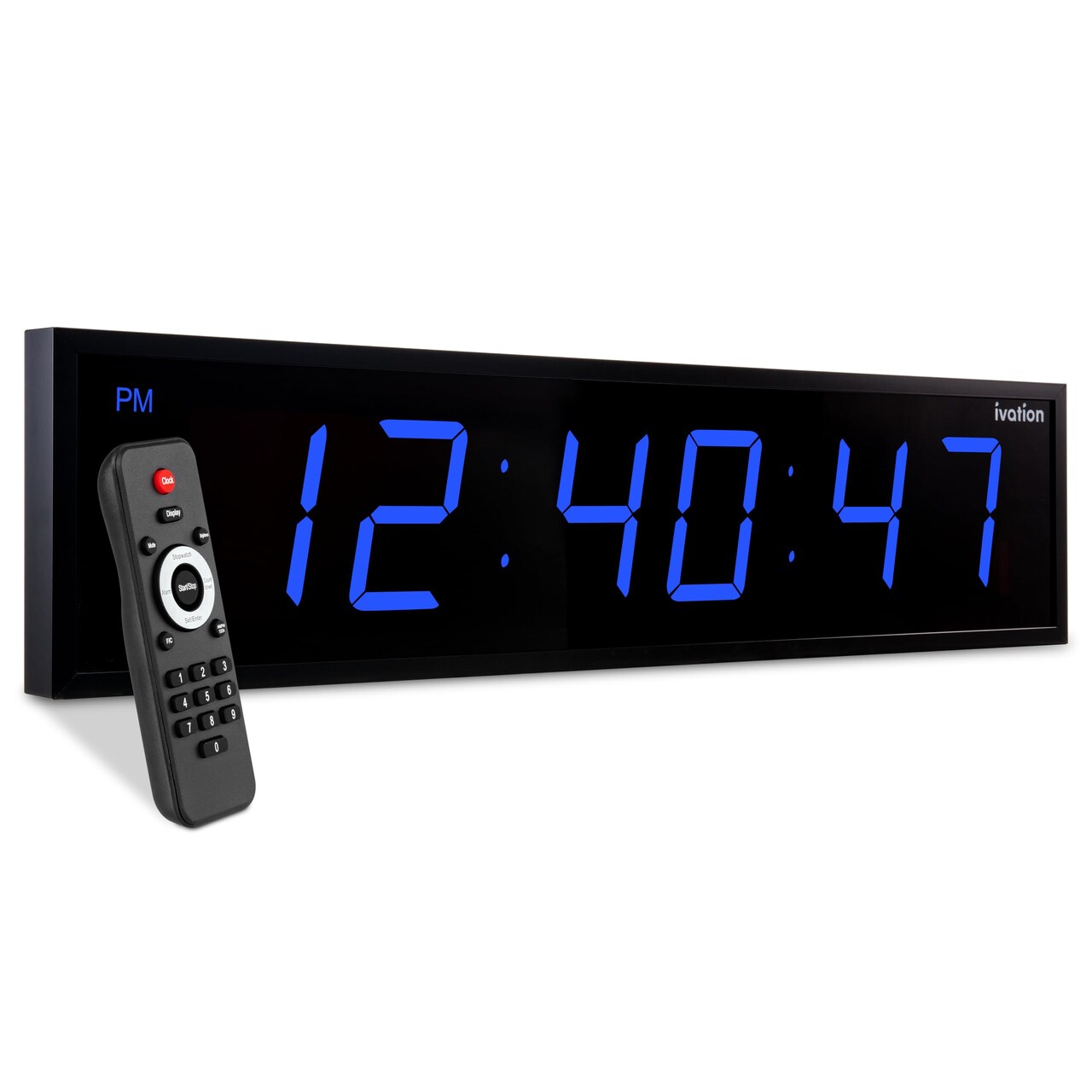 Ivation 24 in. Large Digital Wall Clock, LED Digital Clock with Timer and Alarm